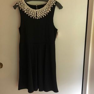 NWT Free People Crochet Collar Black Dress Size M
